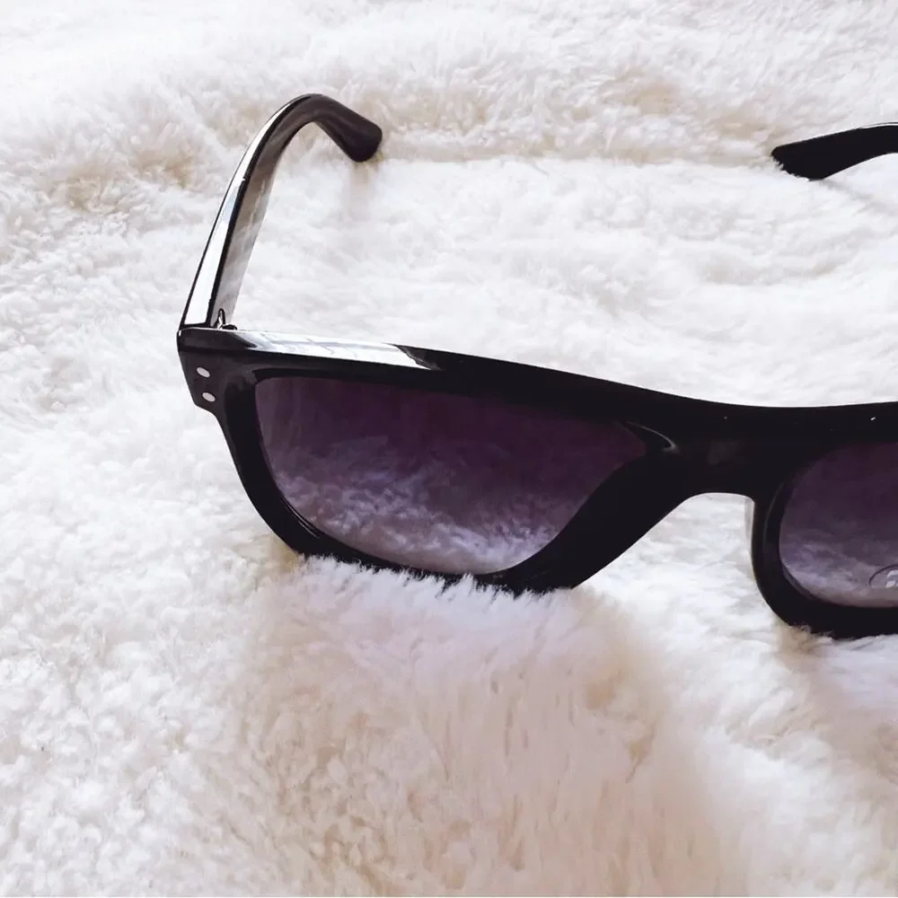 Simon Black & Purple Classic Sunglasses